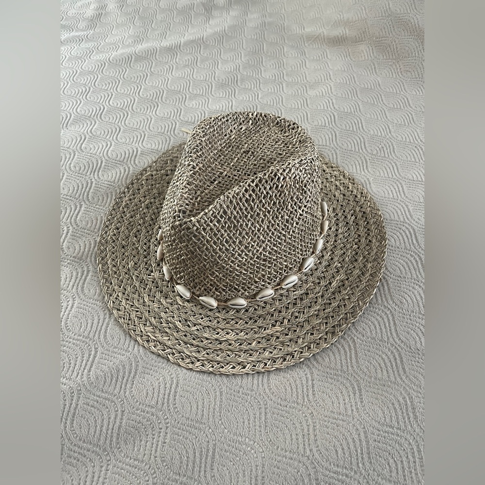 Free People X San Diego Hat Company Seagrass fedora with shell trim - Picture 9 of 15